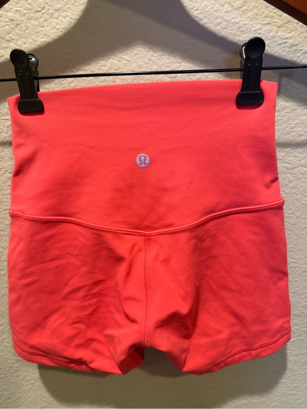 Lululemon High-Waist Neon Coral Women’s Workout Shorts size 2